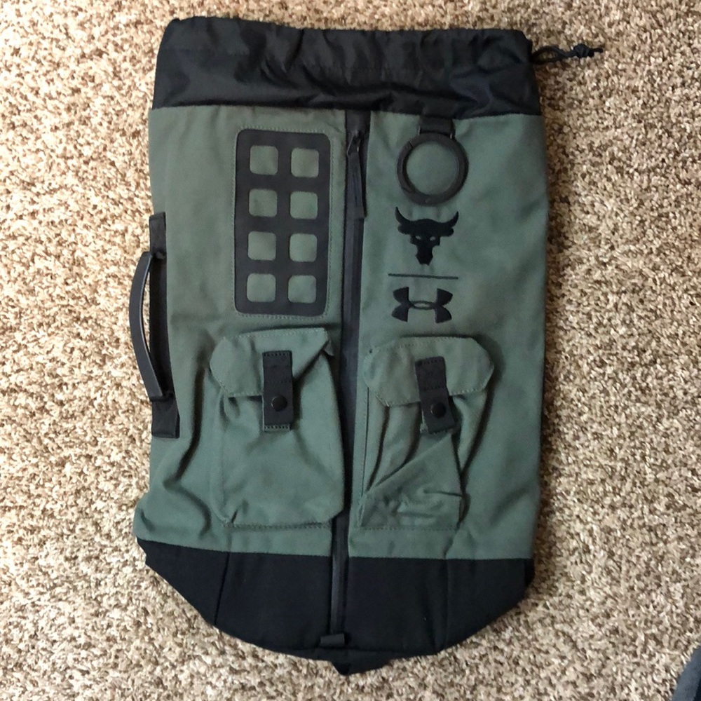 Project Rock UA Olive green Backpack Gym Bag